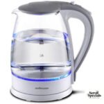 Mellerware 360 Degree 1.8L Glass White Cordless Kettle