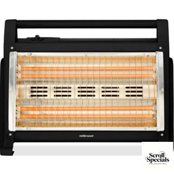 35405 Mellerware Heater 2 Heat Settings Quartz Plastic Black 4 - Image 1