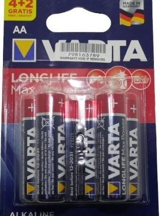 Varta LongLife Max Power Alkaline 6 Pack AA Battery