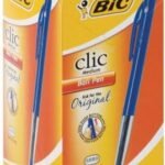Bic Clic Blue Medium Ballpoint Pens with Retractable Side