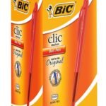 Bic Clic Red Medium Ballpoint Pens with Retractable Side