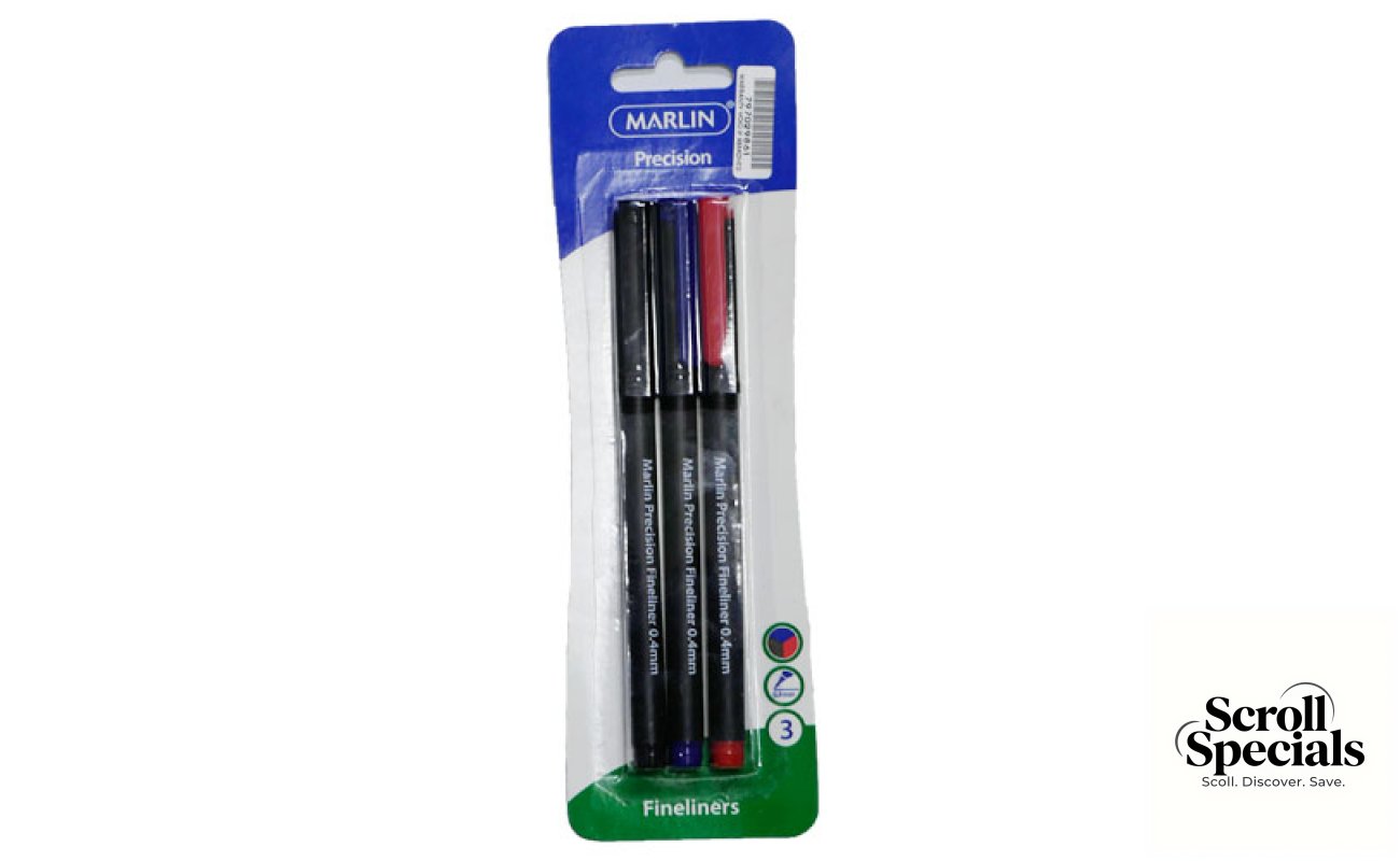 Marlin Precision Fineliner Pens Assorted