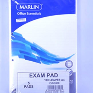 Marlin A4 Exam Pad Punched 100 page 5 pack