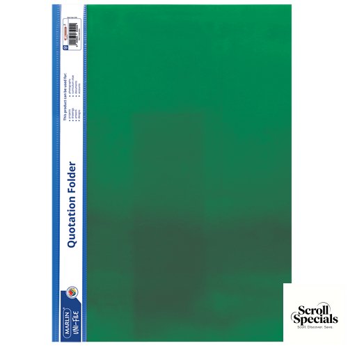 6009685850409GRN Marlin A4 Quotation and Presentation Folder Green - Image 1