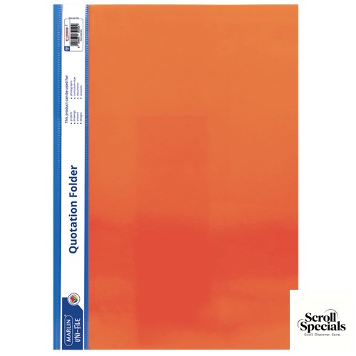 6009685850409ORG Marlin A4 Quotation and Presentation Folder – Orange - Image 1
