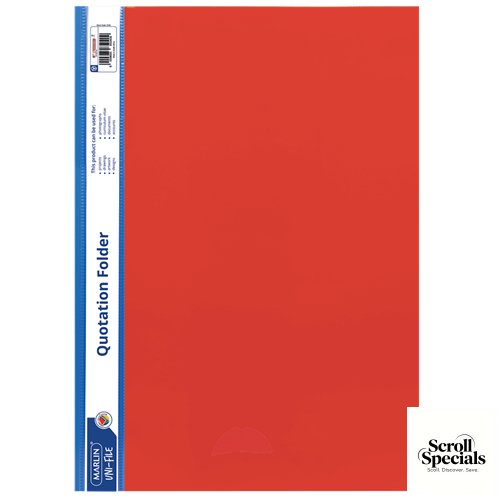 6009685850409RED Marlin A4 Quotation and Presentation Folder Red - Image 1