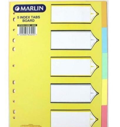 Marlin File Dividers Bright C/BOARD 1- 5