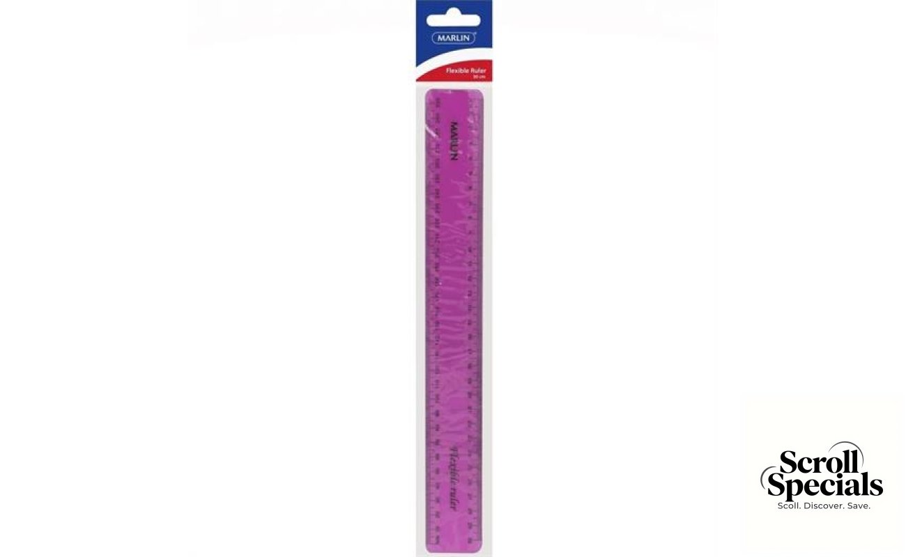Marlin Flexible 30cm Ruler Pink