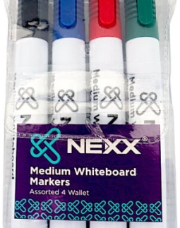 NEXX 4 Pack Assorted Medium Whiteboard Markers