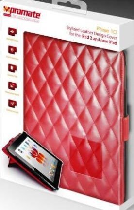 Promate Red iPose.10-Stylized Leather Design Cover