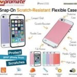 Promate Purple Grosso i5 Striped FlexiGrip Snap Case