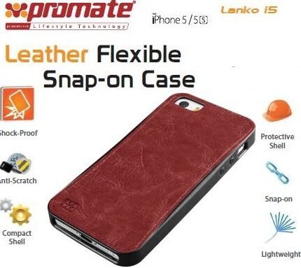 Promate Brown Lanko.i5 Hand Crafted Leather Case