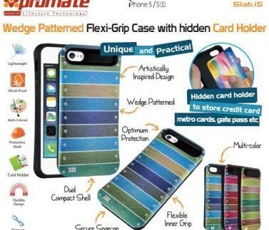 Promate Pink Slab iPhone 5 Wedge Patterned FlexiGrip Case