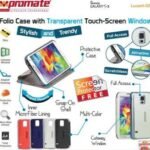 Promate Dark Blue Lucent S5 Bookcover with TouchScreen