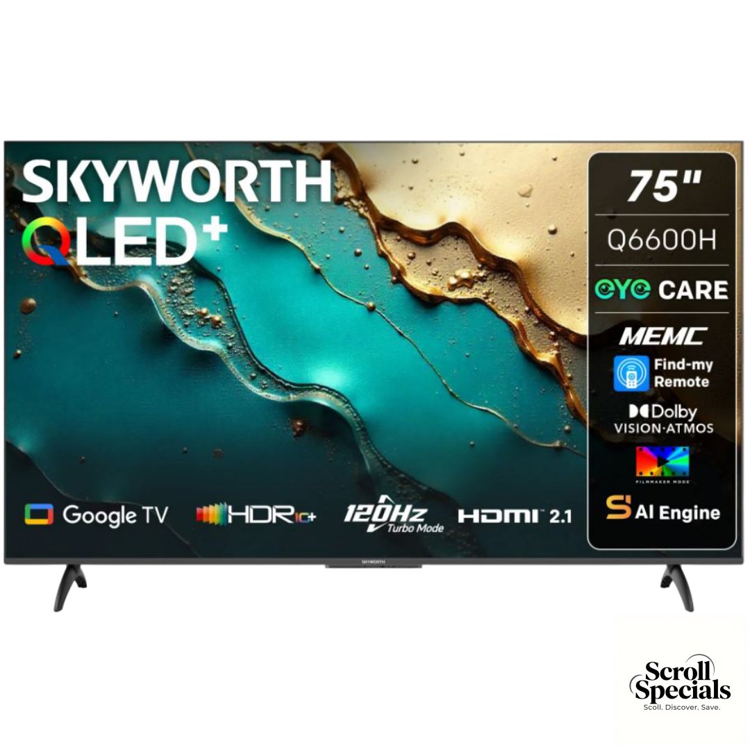 75Q6600H Skyworth 75-Inch Q6600H 4K UHD QLED Google TV - Image 1