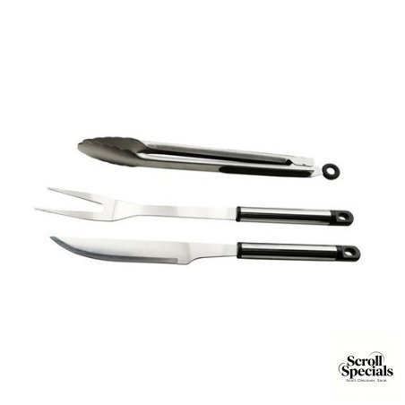 BA174 Alva 3-Piece Stainless Steel BBQ Tool Set - Image 1