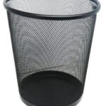 Brainware Round Steel Mesh Trash Can Black