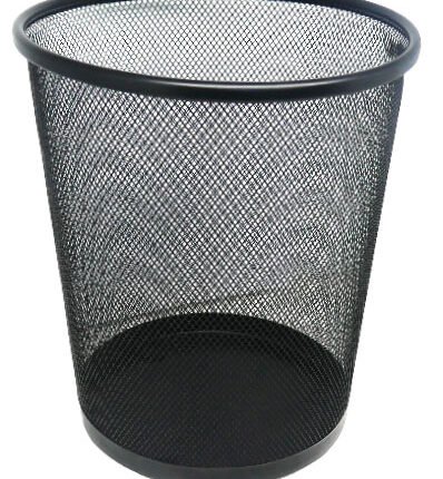Brainware Round Steel Mesh Trash Can Black