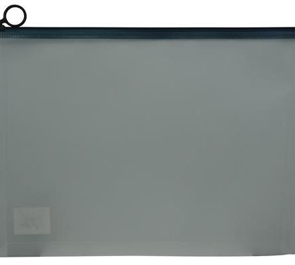 Brainware A4 Clear Carry Folder With Black Easy Slide Zip