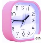 Casey Bedside Square Alarm Clock 12cm Pink