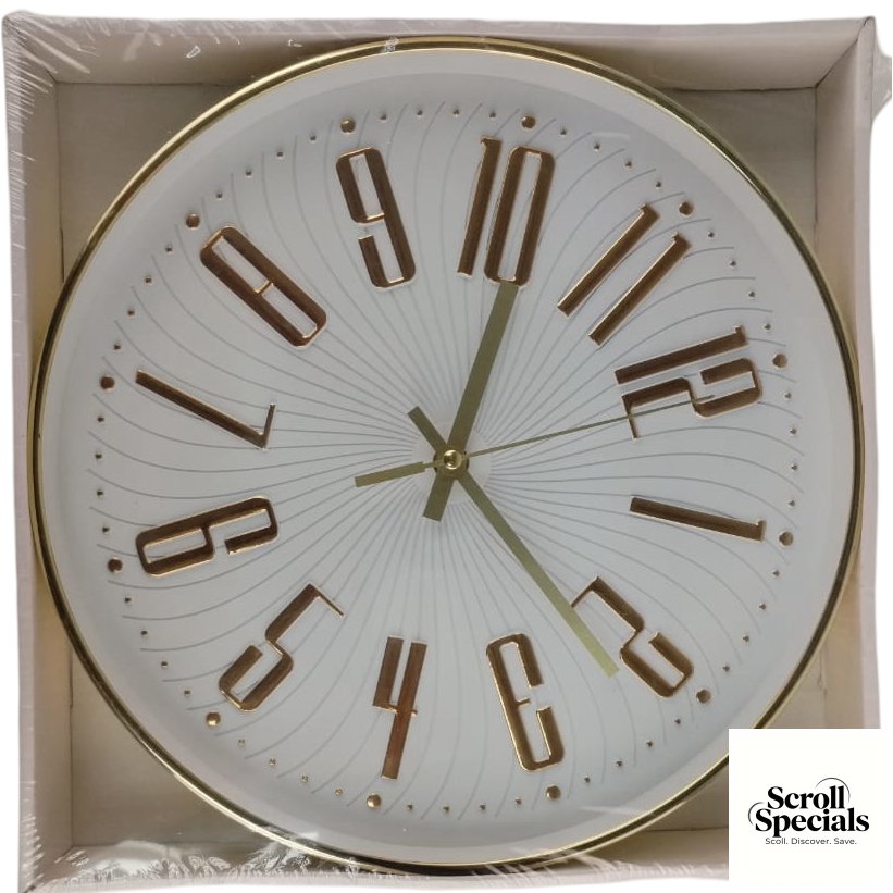 CSY-KX6003-5GLD Casey Wall Clock Gold - Image 1