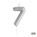 Casey 10cm Silver Numerical Birthday Candle Nr.7