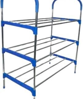 Nordic Blue Wind Cross 3 Tier 12 Shoe Steel Rack