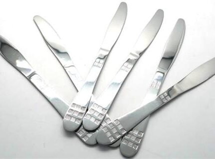 Casey Catering 6 Piece Stainless Steel Dinner Knives Set Square Design