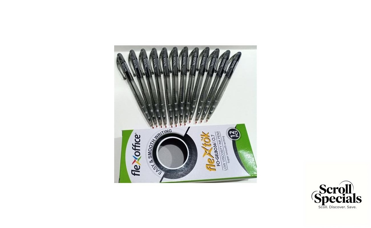 Flexoffice 0.7mm Black Retractable Gel