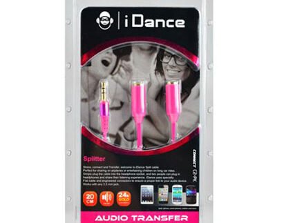 iDance Pink Connect C2 3.5mm 1 to 2 Splitter