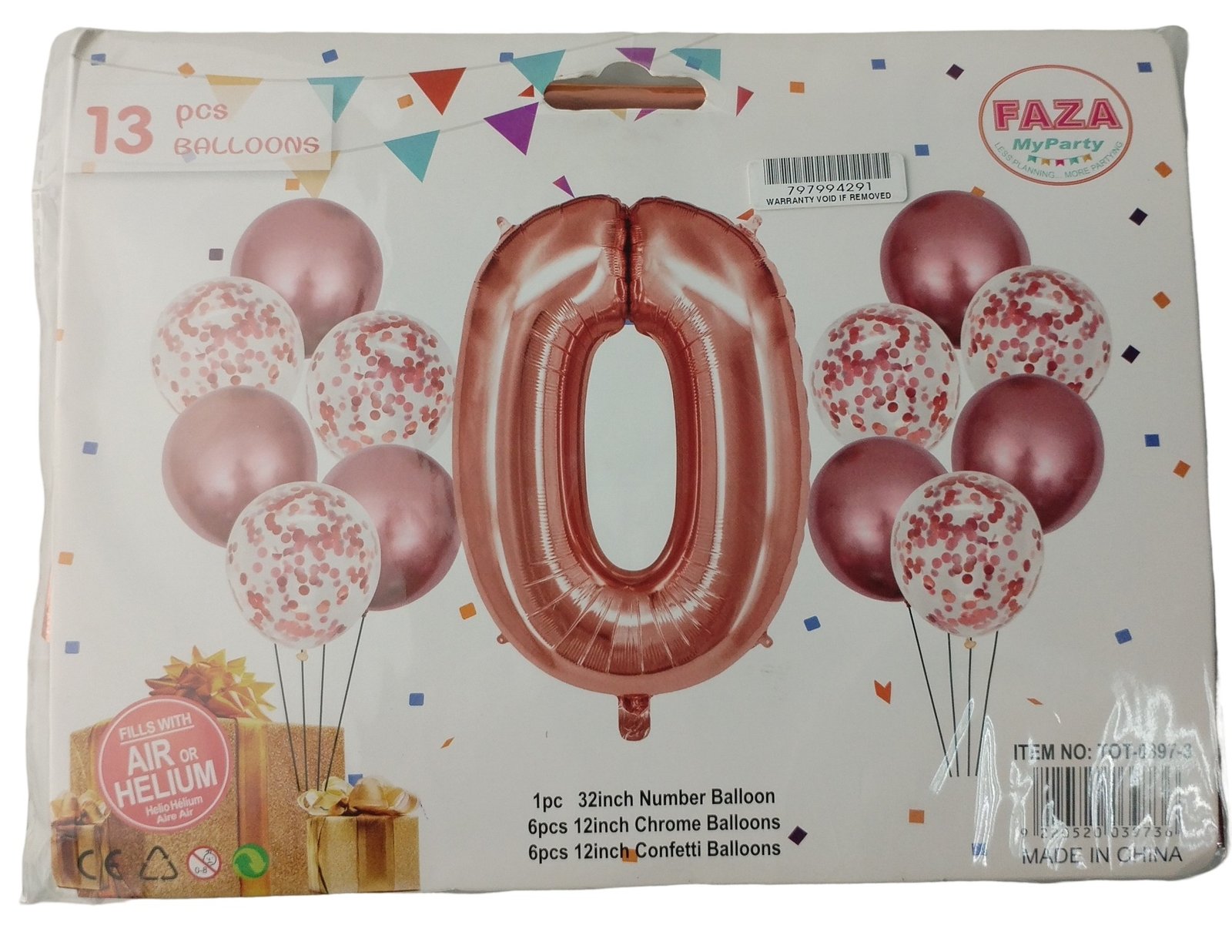 IZY-0397-3-NR0RG Casey 13pc Rose Gold and White Balloon Set Nr 0 - Image 1