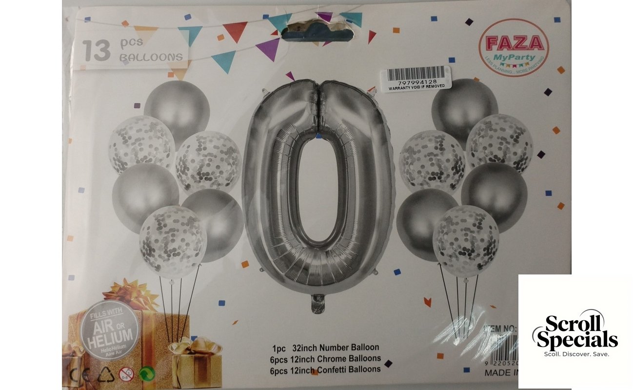 Casey 13pc Silver White Balloon
