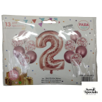 Casey 13pc Rose Gold and White Balloon Set Nr 2