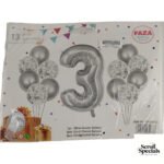 Casey 13pc Silver and White Balloon Set Nr 3