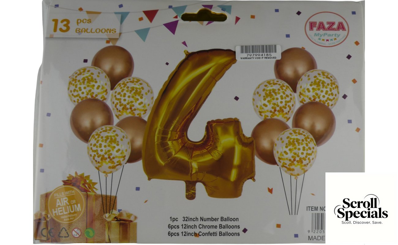 Casey 13pc Gold White Balloon