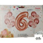 Casey 13pc Rose Gold and White Balloon Set Nr 6