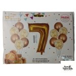 Casey 13pc Gold and White Balloon Set Nr 7