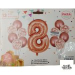 Casey 13pc Rose Gold and White Balloon Set Nr 8