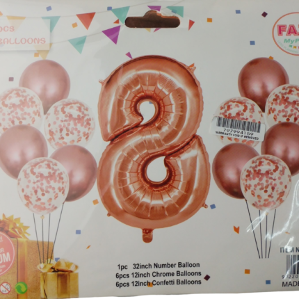 Casey 13pc Rose Gold and White Balloon Set Nr 8