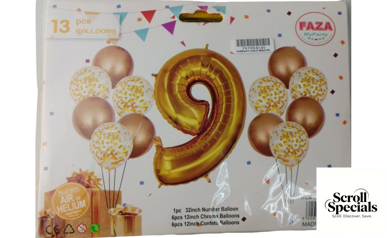 Casey 13pc Gold White Balloon