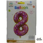 Casey 102cm Donut Balloon Number 8