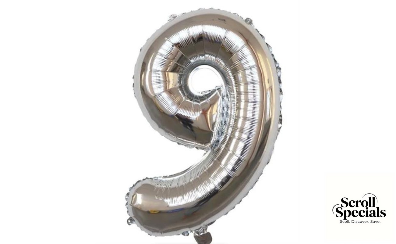 Casey 102cm Silver Balloon Number
