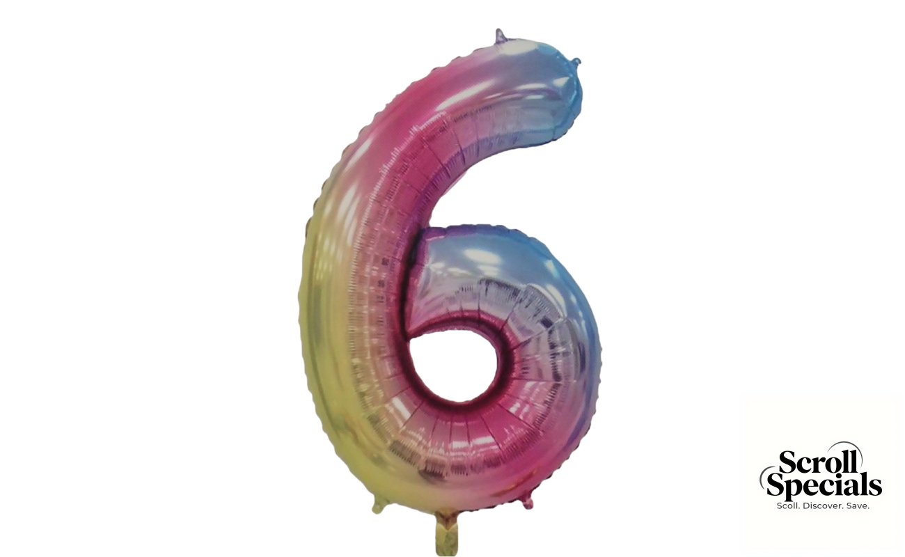Casey 102cm Rainbow Balloon Number