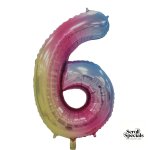 Casey 102cm Rainbow Balloon Number 6