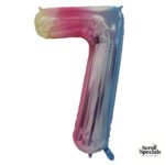 Casey 102cm Rainbow Balloon Number 7