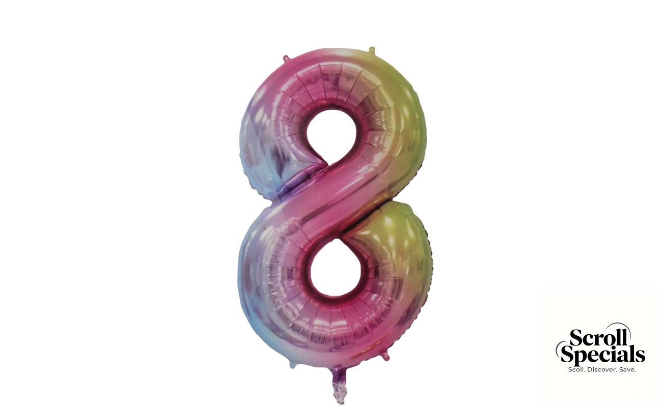 Casey 102cm Rainbow Balloon Number