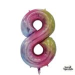 Casey 102cm Rainbow Balloon Number 8