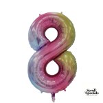 Casey 102cm Rainbow Balloon Number 8