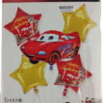 Casey 5pc Red Cars Themed Birthday Balloon Set