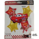 Casey 5pc Red Cars Themed Birthday Balloon Set